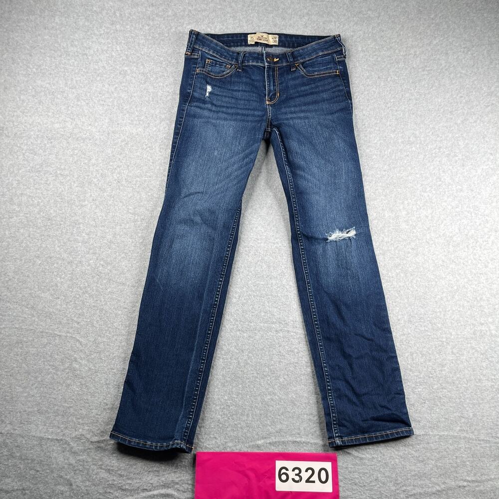 Hollister Skinny Jean Bue Distressed Womens Size 7 S Stretch